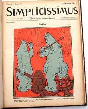 Simplicissimus 1907-12 Satire Humor verzamelband + H. Zille - 1