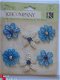 K&Company blue awning beaded flower brads - 1 - Thumbnail