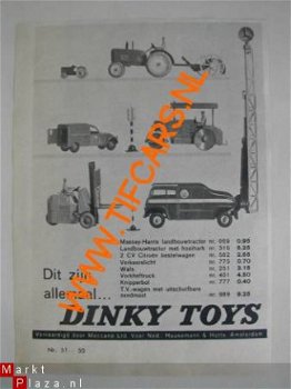 DSCN10258 Oude Dinky Toys advertentie met Citroen 2CV 1961 - 1