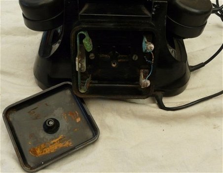 Telefoon Toestel LB, Inductie, Bureau model, Atea type 1949, MvO, jaren'50/'60.(Nr.9) - 3