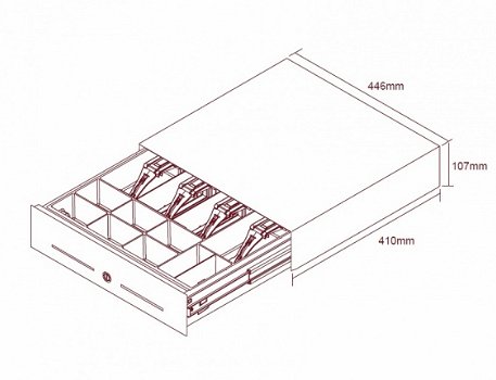 Cash Bases »CostPlus« SL3000 wit SL3000-0420 kassalade opening voorzijde 400x107x450mm - 2