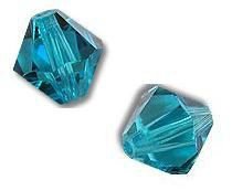 Swarovski 5328 Blue Zircon 6mm 5 Stuk - 1