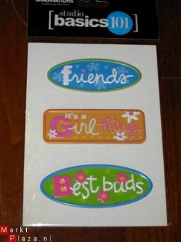 SALE 3 Metal Signs thema friends /girl Creative Imaginations - 1