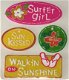 NIEUW 4 Metal Signs 3-D thema surfer girl / strand - 2 - Thumbnail