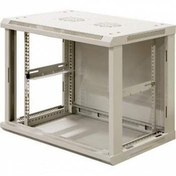 15U 19inch wandkast patchkast met glazen deur wit maat BxDxH 600x450x820 mm - 3