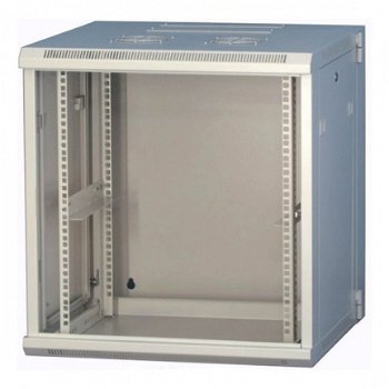 15U 19inch wandkast patchkast met glazen deur wit maat BxDxH 600x600x820mm - 3