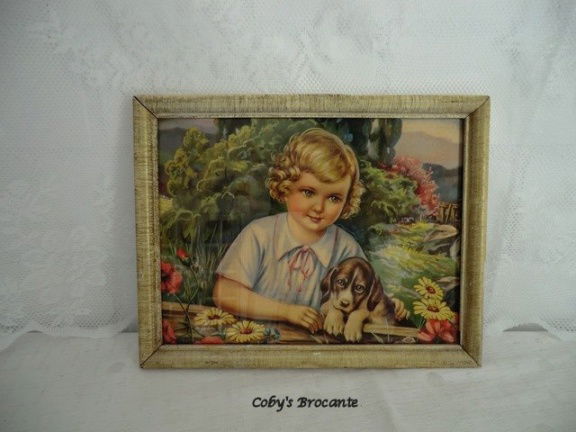 Twee nostalgische prenten in lijst - Afbeelding 2