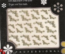 3D goud Nagel stickers Design GA012 NAIL ART DECALS Hartje