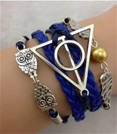 Harry Potter armband Deathly Hallows (blauw)