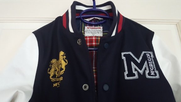 McGregor bomberjack baseballjack blauw wit rood nieuw maat 140 - 4