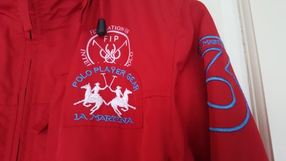 La Martina rode zomerjas met capuchon maat 152 - 5