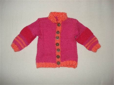 Roze gebreid vest maat 50/Small nieuw - 1