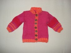 Roze gebreid vest maat 50/Small nieuw