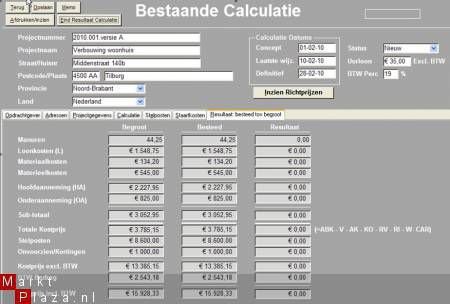 Bouw Calculatieprogramma / sofware - 3