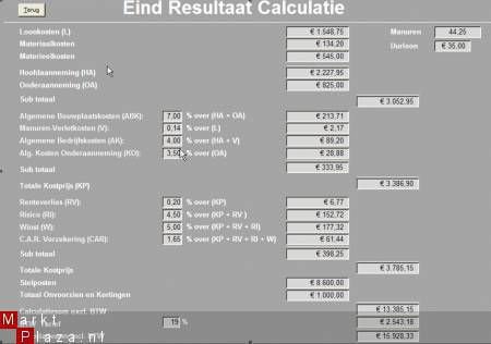 Calculatieprogramma, begrotingsprogramma Calculatiesoftware - 5