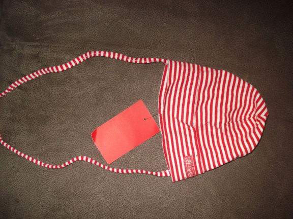 Rood/wit streep muts maat 50/56 merk: Dolli von Doll nieuw - Afbeelding 3