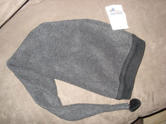 Warme grijze fleece punt muts maat 1 tot 2 jaar nieuw - Afbeelding 2