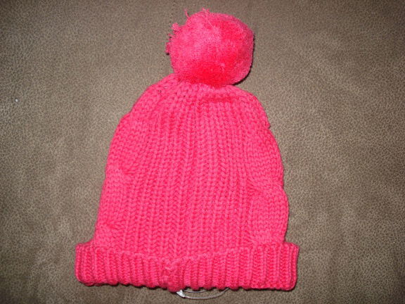 Roze gebreide muts maat 74-86 merk: Baby Barb nieuw - nr. 1