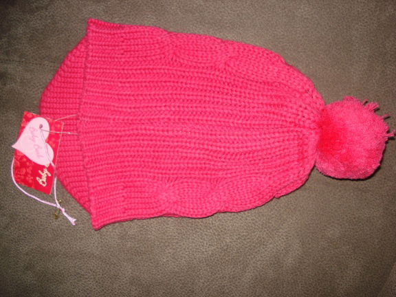 Roze gebreide muts maat 74-86 merk: Baby Barb nieuw - Afbeelding 2