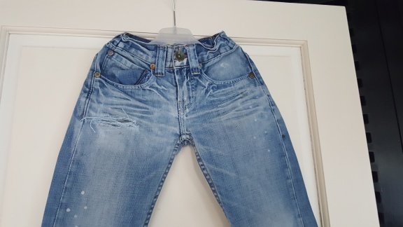 Vingino jeans spijkerbroek met Italiaanse vlag op kontzak maat 122 - 2