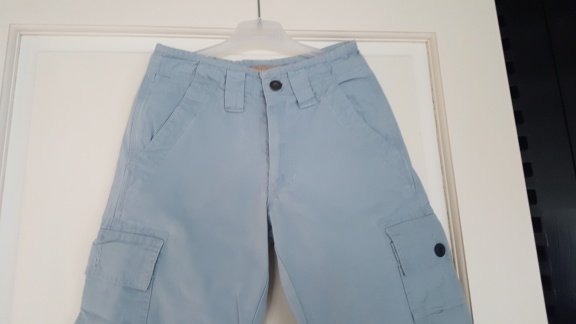 Jeep grijs blauwe worker broek met stoere zakken en bies maat 128 - 3