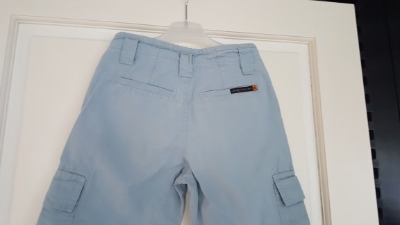 Jeep grijs blauwe worker broek met stoere zakken en bies maat 128 - 4