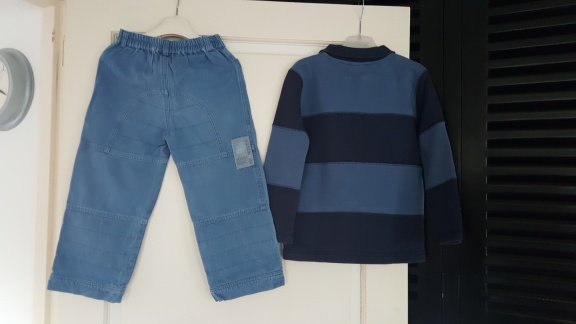 Kiekeboe blauwe 2-delig set trui en broek maat 116 - 3