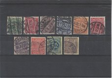 Duitsland, Duitse Rijk Dienstzegels Michelnummers 23 t/m 31 en 33 gestempeld