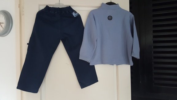 MiniMan Mini Man set broek en licht blauw vest maat 110/116 - 2