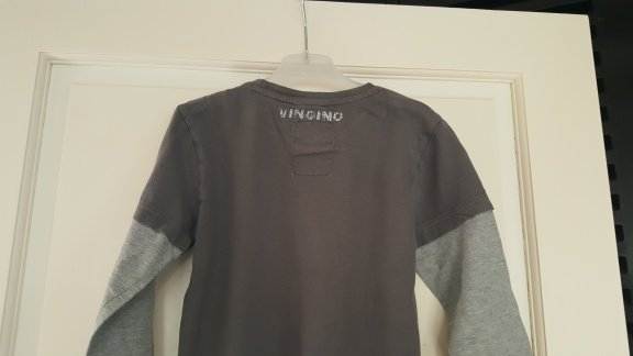 Vingino grijze longsleeve met dubbel mouwtje maat 116 - 4