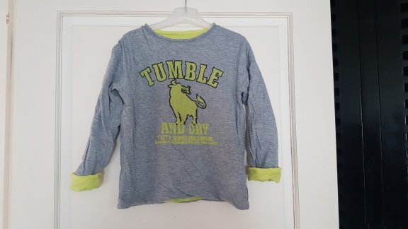 Tumble & Dry grijs geel dubbel shirt maat 116 - 1