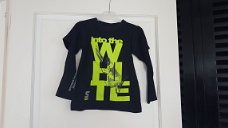 Unlocked zwart shirt met fluor geel snowboarder maat 116/122