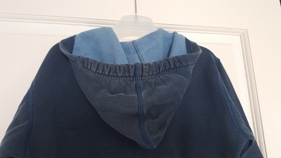 Microbe denim blauw vintage vestje met capuchon maat 110 - 5