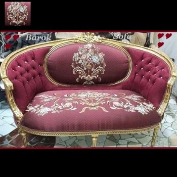 Barok French Sofa Chaumont Flower Zilver Paars - 2