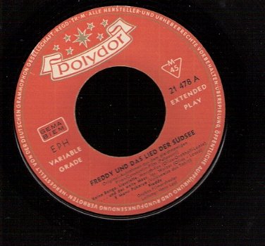Freddy - EP Freddy Und Das Lied Der Südsee vinyl EP 1962 - DUITS - 1