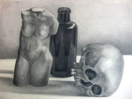 Schedel met fles en torso - Hessel de Boer 1921-2003 - 2