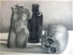 Schedel met fles en torso - Hessel de Boer 1921-2003 - 2 - Thumbnail