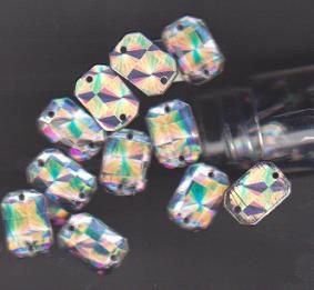 Strasstenen /Knopen Octagon Crystal AB 13 x 8mm - 1