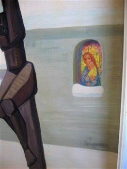 Christusbeeld en Maria in venster - J.I.M Langemeijer - 5