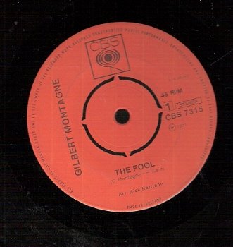 Gilbert Montagné- The Fool- Hide Away- vinylsingle 1971 - 1