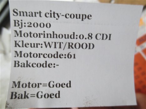 Smart City Coupe 0.8 CDI 2000 Onderdelen en Plaatwerk - 5