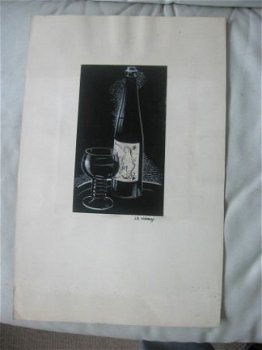 Fles moezelwijn wijn roemer - J.B. Wiebenga 1905-1987 - 1