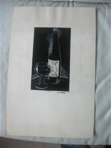 Fles moezelwijn wijn roemer - J.B. Wiebenga 1905-1987