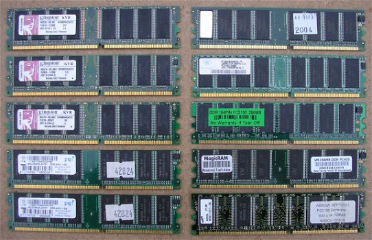 Verschillende geheugenmodules SDRAM/DDR-RAM/DDR2-RAM - 1