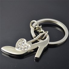 Sleutelhanger / tashanger "High Heels" (zilver met strass)