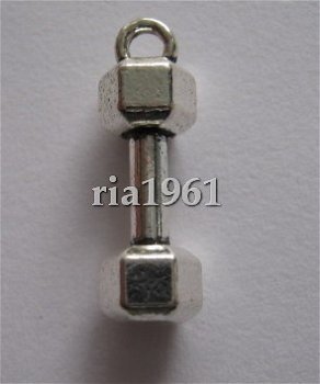 bedeltje/charm sport: dumbbell - 20x6 mm - 1