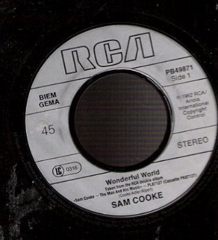 Sam Cooke - Wonderful World-Chain Gang - opnamen 1960/62 -vinylsingle soul R&B - 1