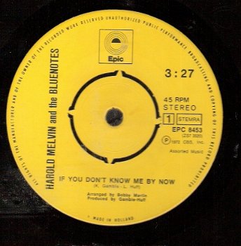 Harold Melvin & The Blue Notes -If You Don't Know Me by Now -Philly Soul /R&B- vinylsingle - 1