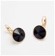 prachtige oorbellen 18k goud met swarovski kristal zwart - 1 - Thumbnail