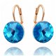 prachtige oorbellen 18k goud met swarovski kristal licht blauw - 1 - Thumbnail